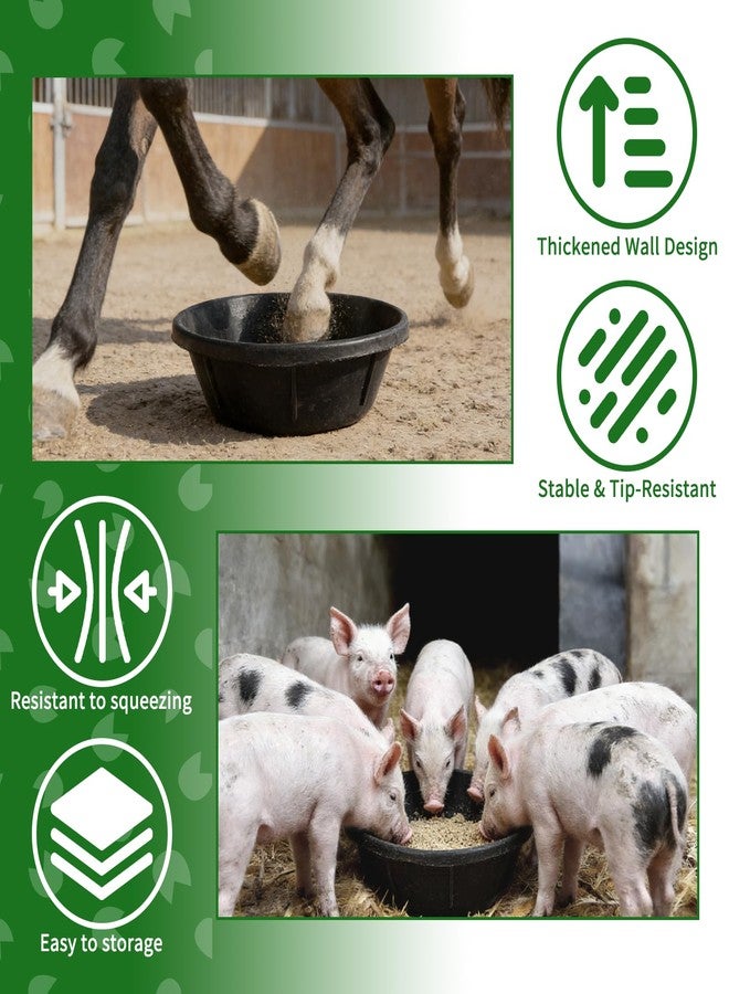 Midollarle 3Pcs Heavy Duty Rubber Feed Pan, 8Q/2Gal Horse Feed Bucket - Image 3