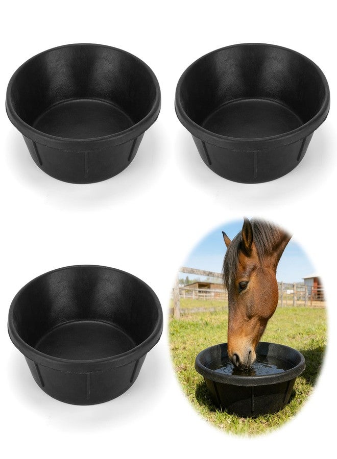 Midollarle 3Pcs Heavy Duty Rubber Feed Pan, 8Q/2Gal Horse Feed Bucket - Image 1