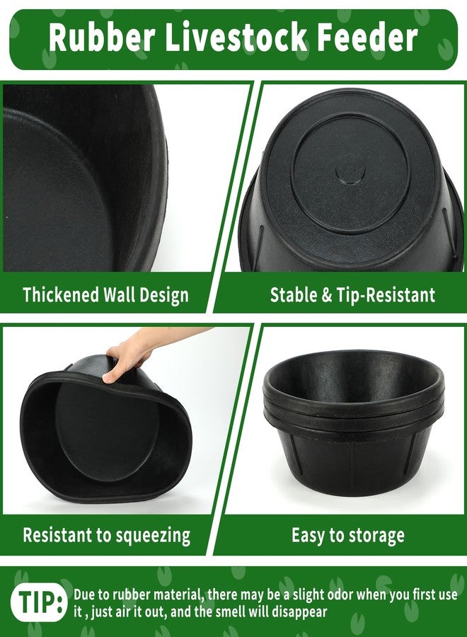 Midollarle 3Pcs Heavy Duty Rubber Feed Pan, 8Q/2Gal Horse Feed Bucket - Image 4