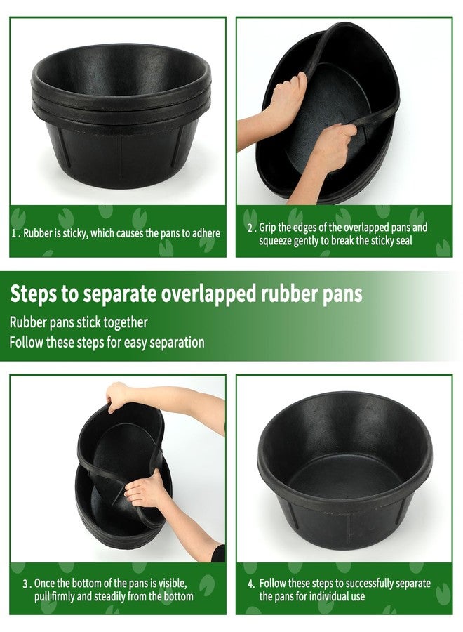 Midollarle 3Pcs Heavy Duty Rubber Feed Pan, 8Q/2Gal Horse Feed Bucket - Image 5