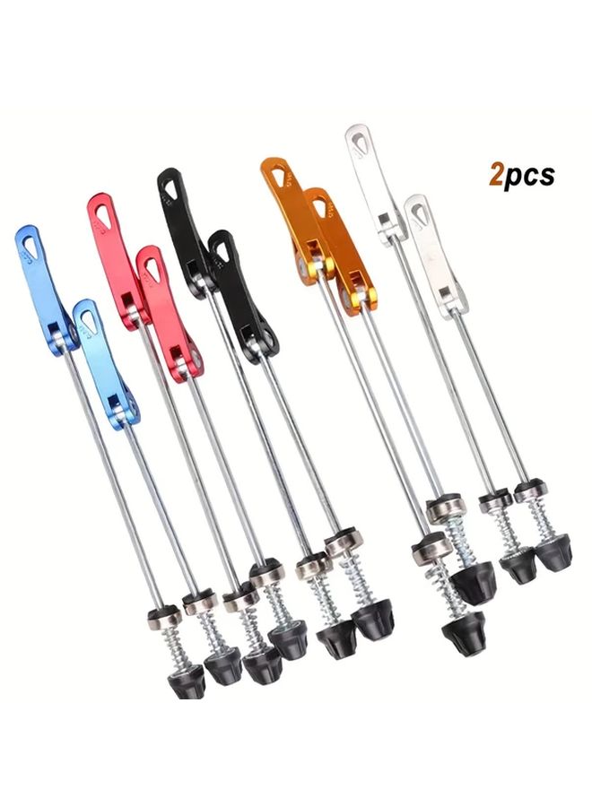 2Pcs Silvery Black Mountain Bike Hubs with Extended Quick Release Axles Repair Tools - Image 1