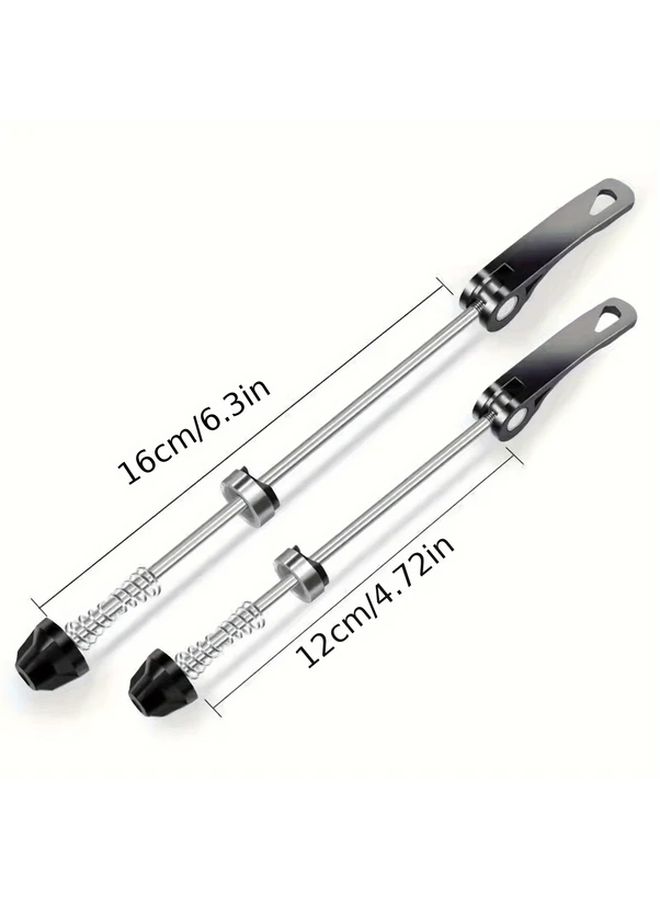 2Pcs Silvery Black Mountain Bike Hubs with Extended Quick Release Axles Repair Tools - Image 2