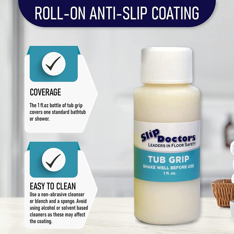 Slip Doctors Tub Grip Clear Anti-Slip Bathtub Coating with Roller - Image 3
