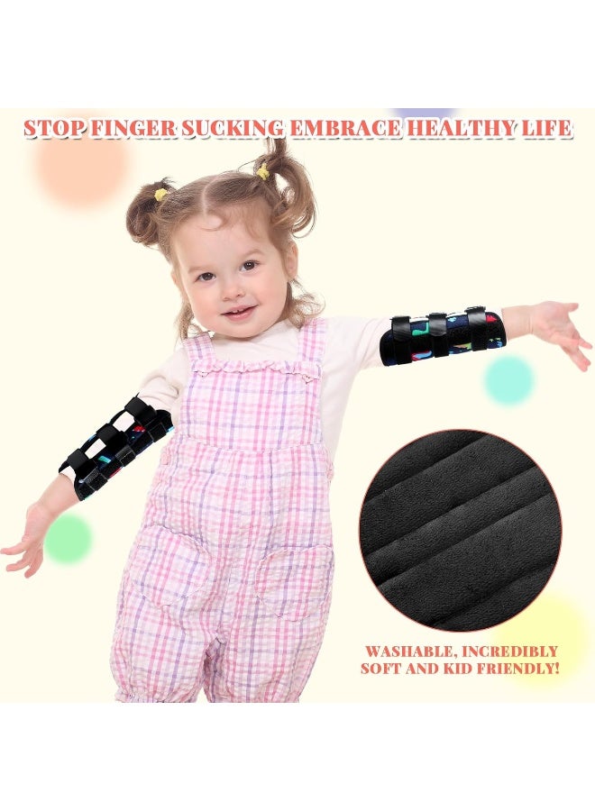 Threlaco 2 Pack Thumb Sucking Stop for Kids Toddlers Nail Biting Treatment Dinosaur Finger Sucking Deterrent Guard Prevention Anti Nose Picking Pediatric Elbow Immobilizer for Boys Girls 2-8 Years - Image 4