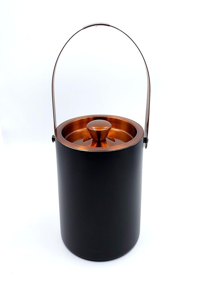EVK® Stainless Steel Black & Copper Bar Set - 3 Pcs, Double Wall - Ice Bucket[1500 ml ] with Tong & Peg Measure 30/60 ml| Perfect for Gifting - Image 4