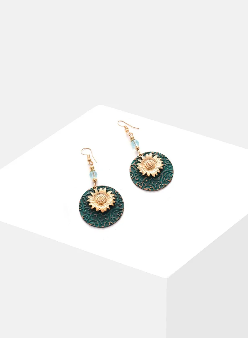 SOHI Sunflower Artificial Drop Earring Jewellery
