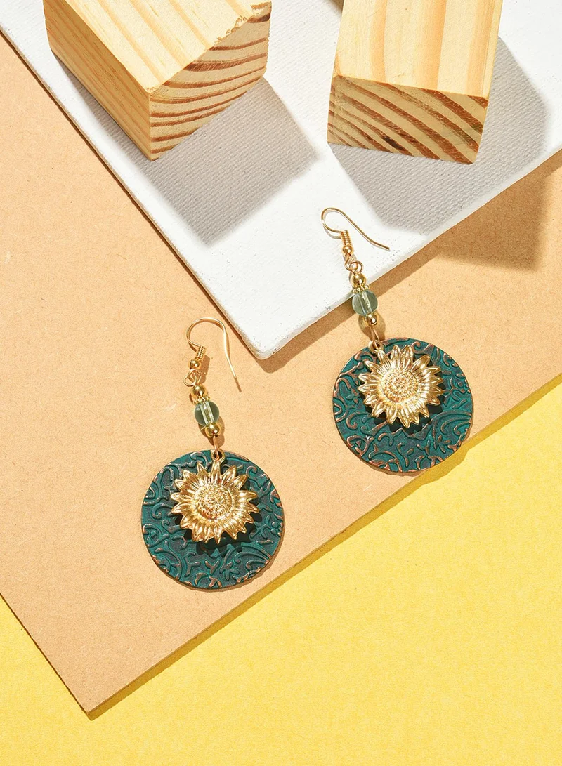 SOHI Sunflower Artificial Drop Earring Jewellery