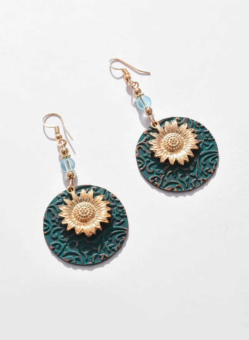 SOHI Sunflower Artificial Drop Earring Jewellery