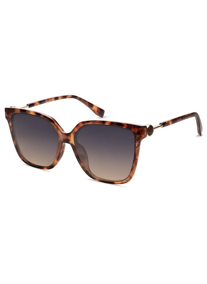 Sojos Fashion Square Sunglasses For Women Trendy Uv Protection Lens Womens Sunnies Sunglasses Sj2196, Brown Tortoise Frame/Top Grey Bottom Brown Lens  - Image 1
