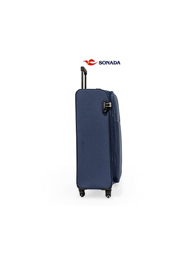 SONADA Softside Ultra Lightweight Carbon Technology Luggage Check-in 23 Inches, Expandable, Front Easy access Pocket, Digit Lock With 4 Spinner Wheels (Checked Luggage 23-Inch, Navy)  - Image 5