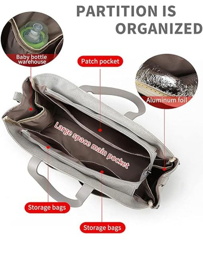 حقيبة حفاضات متعددة الوظائف مع وسادة تغيير - سعة كبيرة للأمهات، مقاومة للماء، وحقيبة مثالية للوالدين دائمي التنقل - Image 2