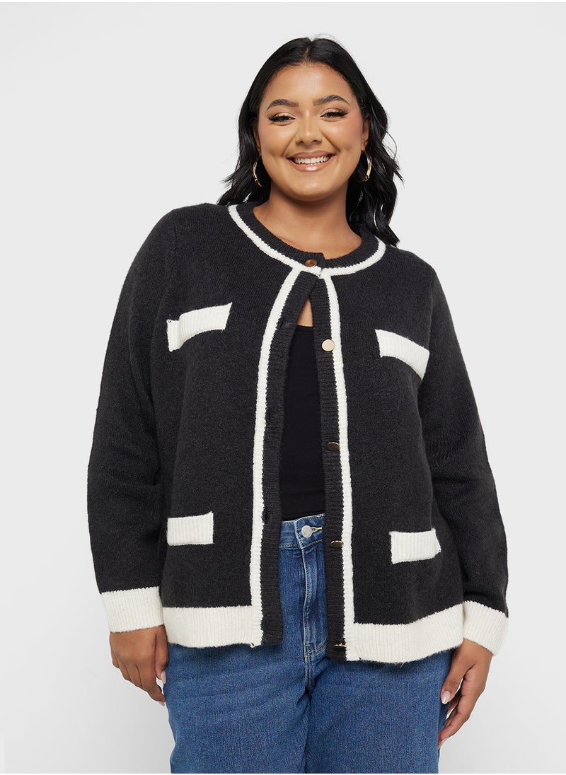 Vero Moda Curve Knitted Pocket Detail Cardigan  - Image 1