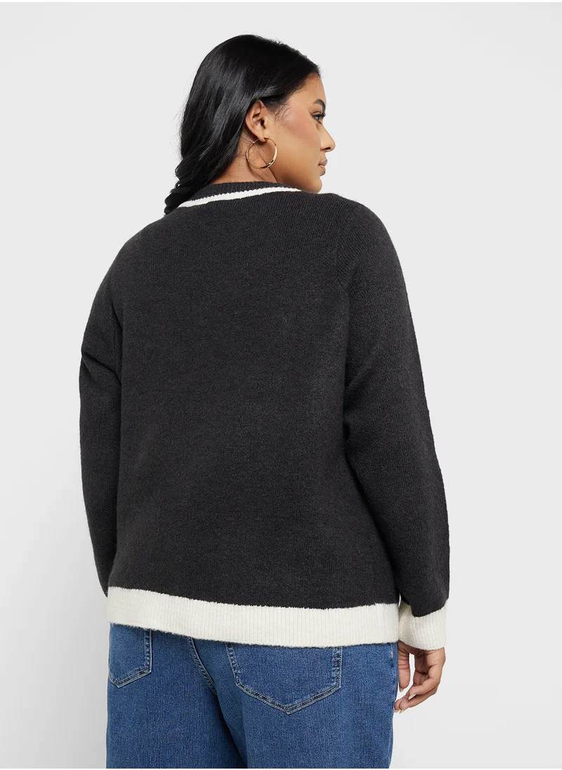 فيرو مودا كيرف Knitted Pocket Detail Cardigan