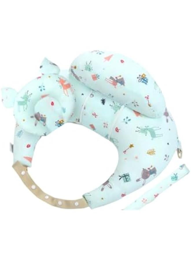 HOOKOR Nursing Pillow,Multipurpose Breastfeeding Pillow for More Support for Mom and Baby,Ergonomic Baby Feeding Pillow with Adjustable Waist Strap and Removable Cotton Cover (Light green) - Image 1