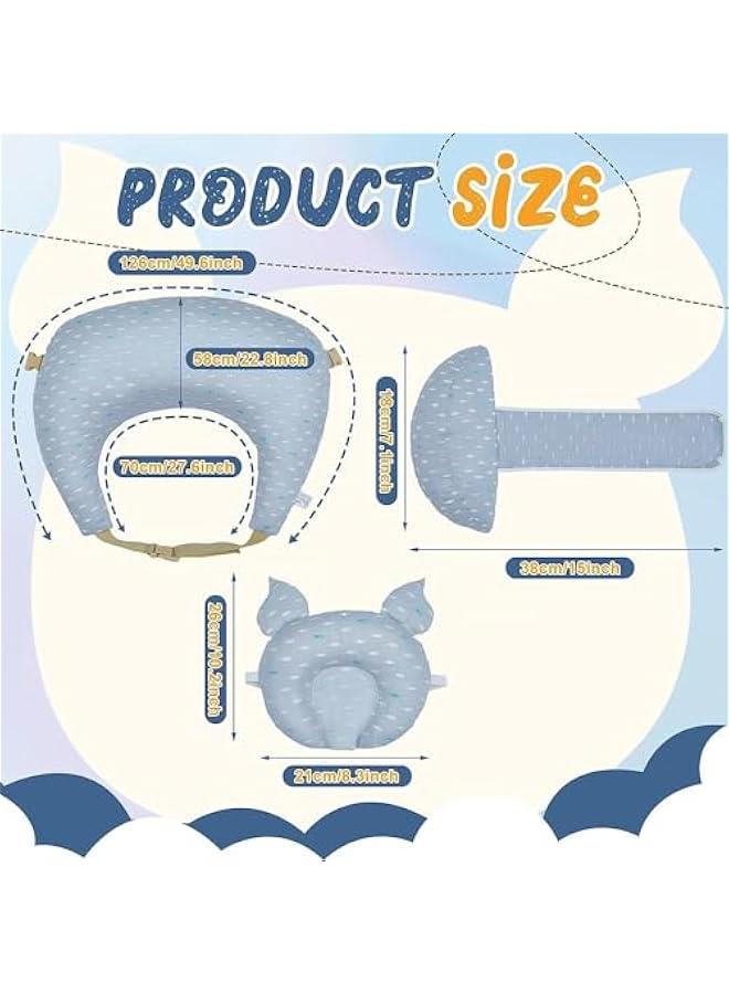 HOOKOR Nursing Pillow,Multipurpose Breastfeeding Pillow for More Support for Mom and Baby,Ergonomic Baby Feeding Pillow with Adjustable Waist Strap and Removable Cotton Cover (Light green) - Image 3