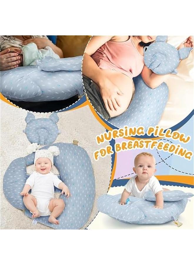 HOOKOR Nursing Pillow,Multipurpose Breastfeeding Pillow for More Support for Mom and Baby,Ergonomic Baby Feeding Pillow with Adjustable Waist Strap and Removable Cotton Cover (Light green) - Image 4