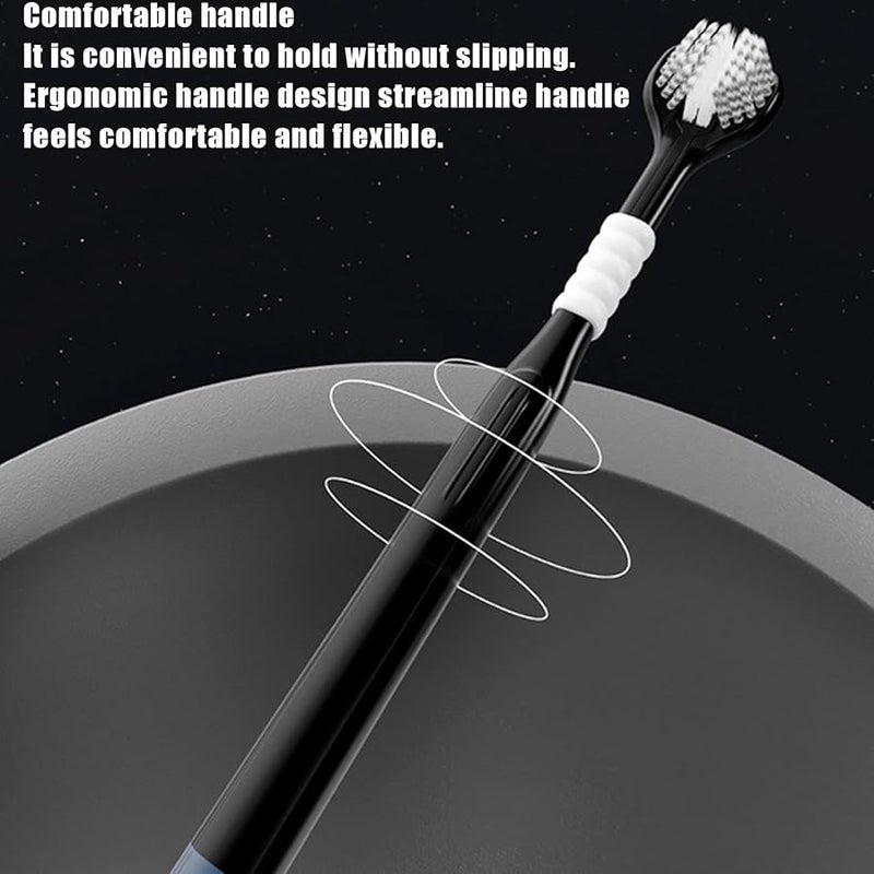 فرشاة أسنان ثلاثية الجوانب للكبار بشعيرات ناعمة تجف بسرعة للمنزل والسفر - Image 3