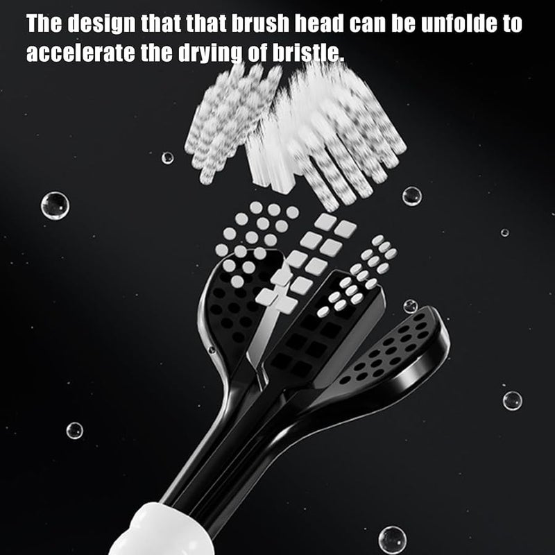 فرشاة أسنان ثلاثية الجوانب للكبار بشعيرات ناعمة تجف بسرعة للمنزل والسفر - Image 4