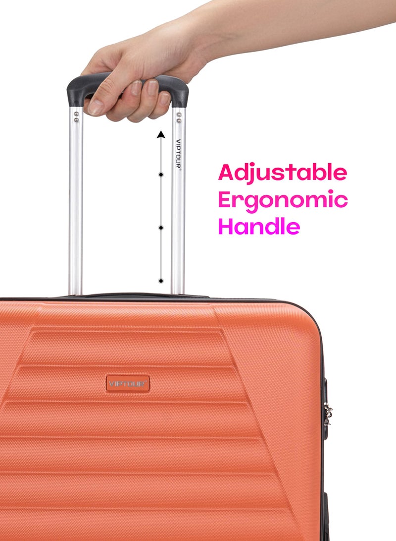 VIPTOUR Set of 4 Light Weight Polyester Jacqard Trolley Luggage With Number Lock 20,24,28,32 Inches - Image 5