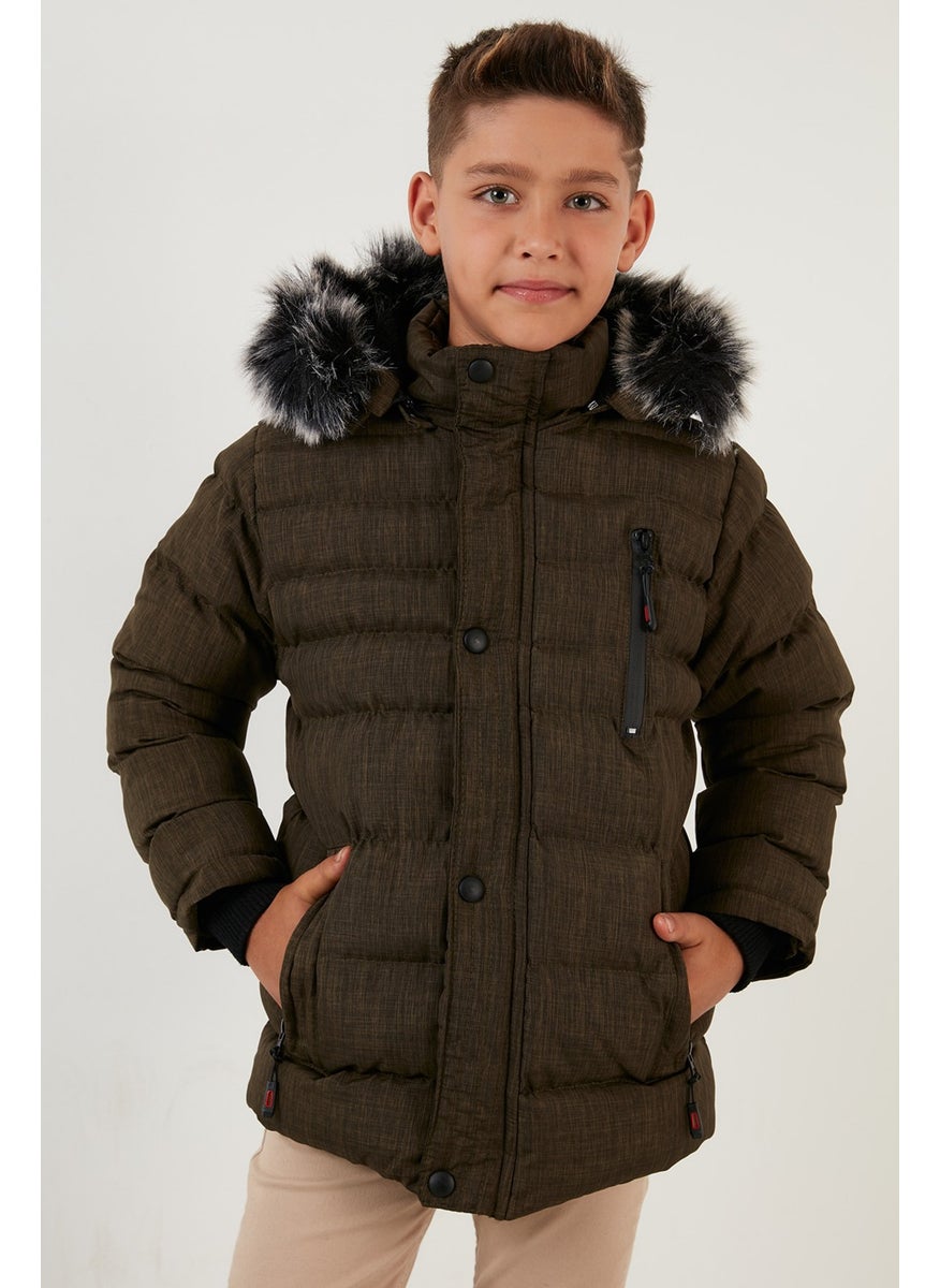 Plush Lined Removable Hooded Winter Coat with Pockets Boys' Coat 5760024 - pzsku/Z318B900848EA1EFFC645Z/45/_/1725788658/a8f01229-16c2-4c48-9c2e-19b9a84a181f