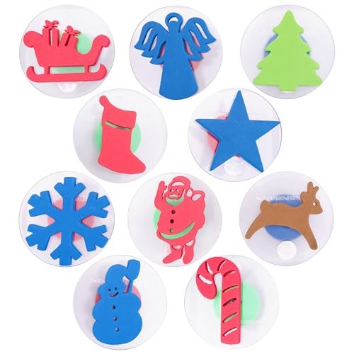READY 2 LEARN Giant Stampers Christmas Shapes Set of 10 Easy to Hold Foam Stamps for Kids Arts and Crafts Stamps for Displays Posters Signs and DIY Projects - Image 1