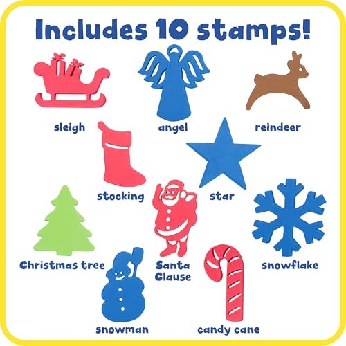 READY 2 LEARN Giant Stampers Christmas Shapes Set of 10 Easy to Hold Foam Stamps for Kids Arts and Crafts Stamps for Displays Posters Signs and DIY Projects - Image 5