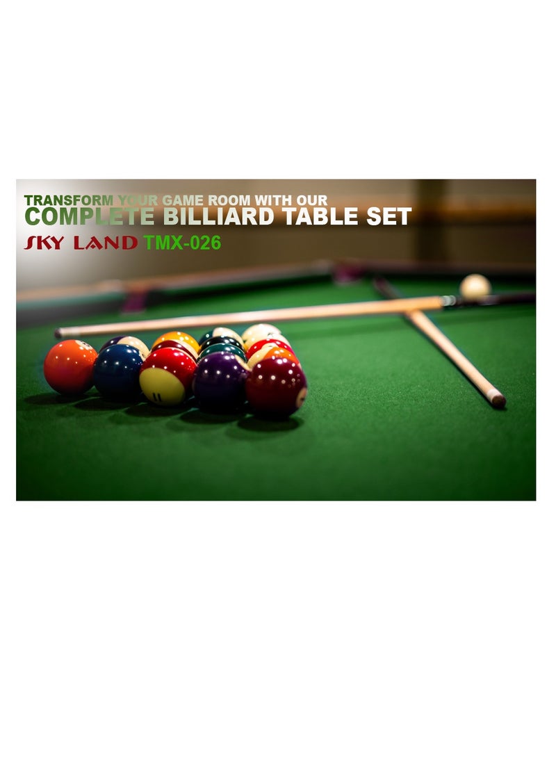 Sky Land - 48-Inch Tabletop Billiards Set - Compact and Portable Pool Table Game for Kids and Adults - Includes 2 Cue Sticks, Chalk, Complete Set of Pool Balls - Ideal for Home, Office, Game Rooms, and Party Entertainment - Easy Assembly - Image 1