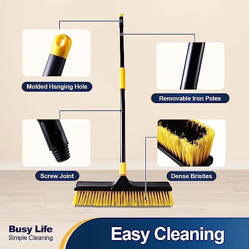 Yocada 18 Inch Push Broom Heavy-Duty Outdoor Commercial Broom Brush Stiff Bristles for Cleaning Patio Garage Deck Concrete Wood Stone Tile Floor 65.3 inch Long - Image 4