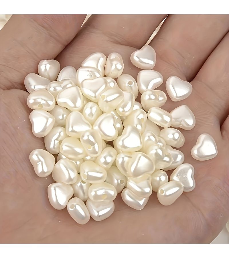 300pcs ABS Plastic Heart Shaped Beads For DIY Jewelry Crafting Assorted - Image 4