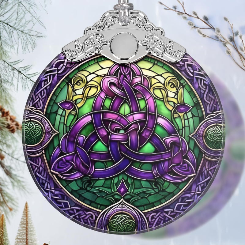 Celtic Knot Stained Glass Ornament  Christmas Ornament  Christmas Decorations for Tree  Holiday Present ldeas  Gift Exchange