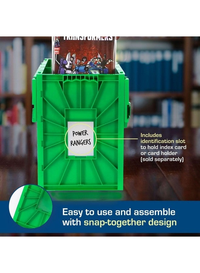 BCW BCW Short Comic Book Bin | Holds 150 Comics | Stackable Plastic Storage | Acid-Free Organizer | Green, Single  - Image 4