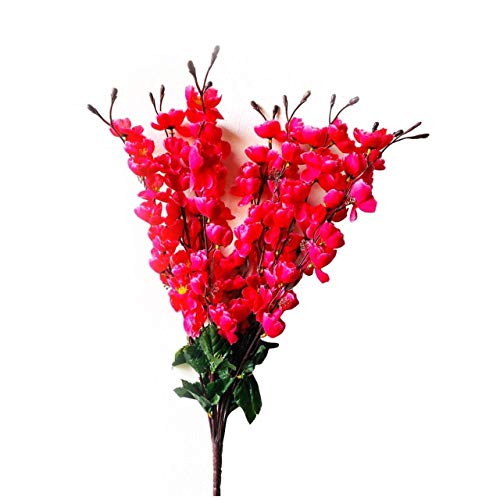 Everbuy® Beautiful Decorative Artificial Pink Blossom Flower Bunches for Home Decor (60 cm Tall, 7 Heads, Pink) - Image 4