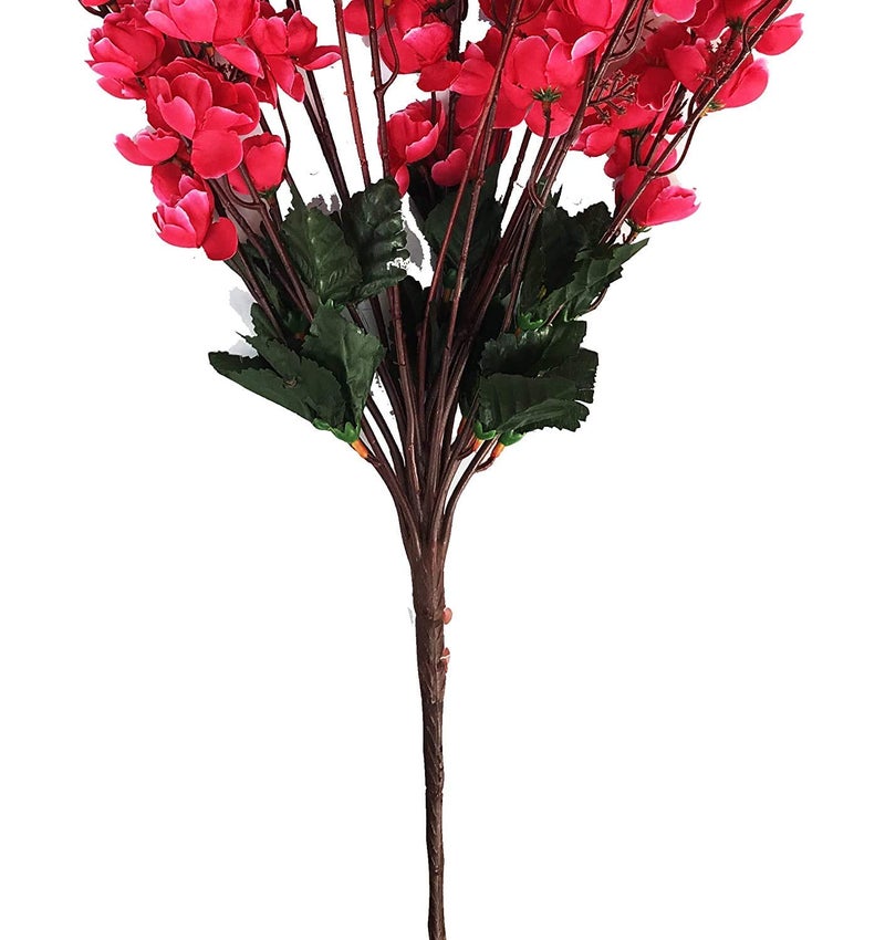 Everbuy® Beautiful Decorative Artificial Pink Blossom Flower Bunches for Home Decor (60 cm Tall, 7 Heads, Pink) - Image 5