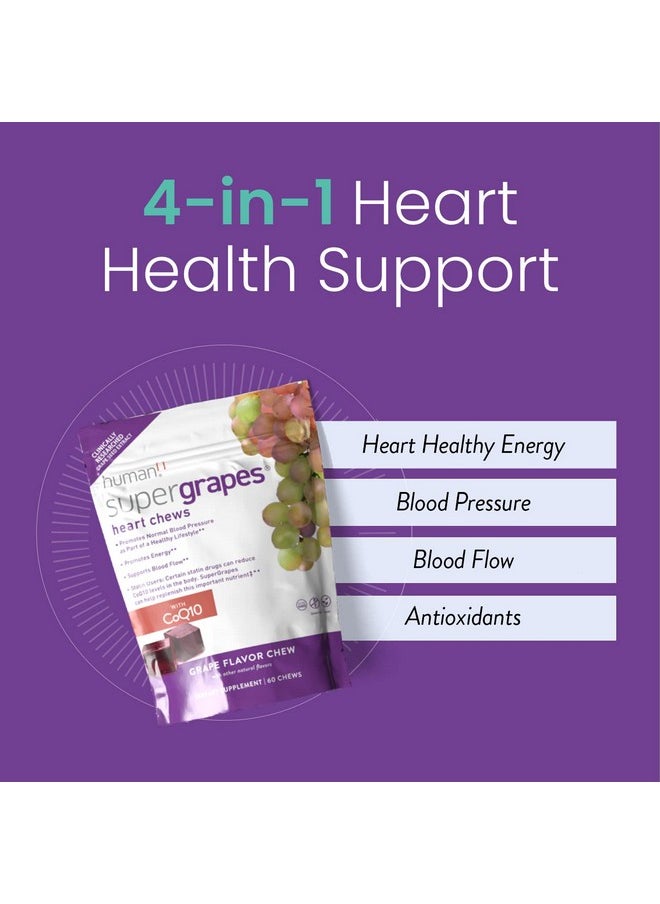 Humann - Supergrapes Chews Supplement With 100Mg Coq10 From The Makers Of Superbeets Grape Flavor Chew 60 Count - Image 1