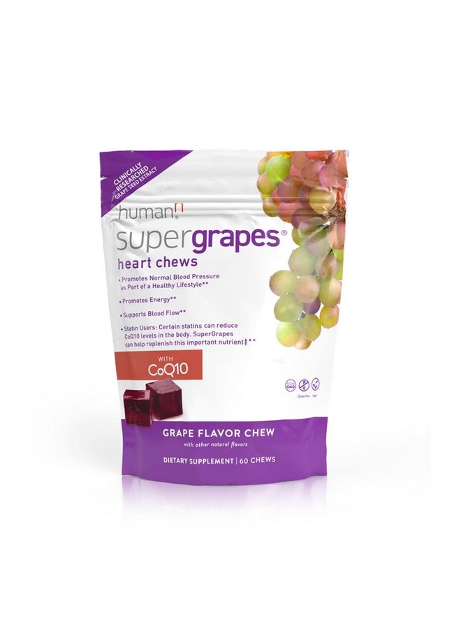Humann - Supergrapes Chews Supplement With 100Mg Coq10 From The Makers Of Superbeets Grape Flavor Chew 60 Count - Image 1