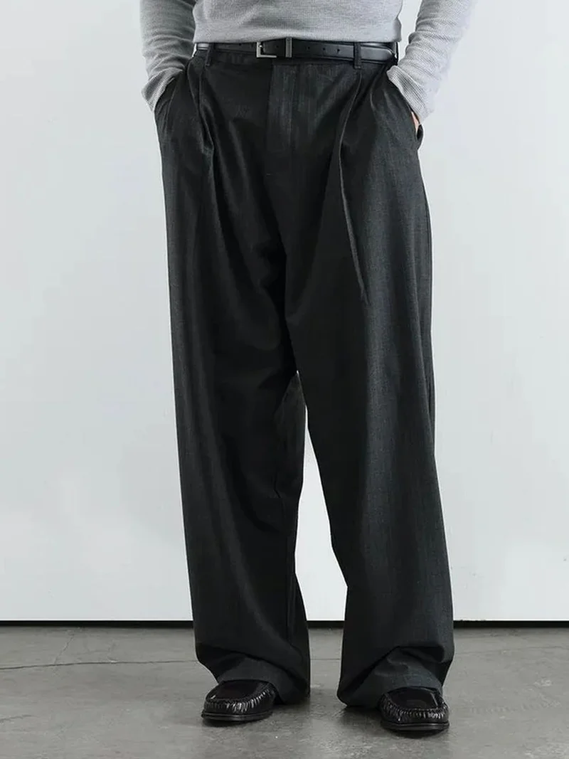 جيستو GIESTO Wide Leg Striped Pleated Pants