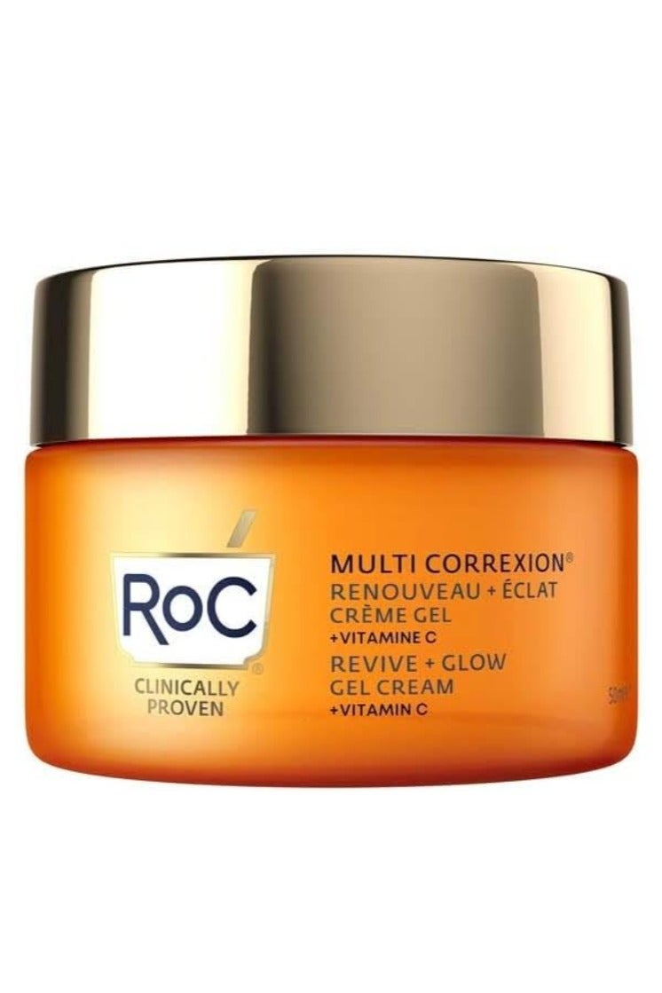 RoC Multi Correxion Revive + Glow Vitamin C Gel Cream – Anti-Wrinkle and Aging Moisturizer – Visibly Plumps and Brightens Skin – Hypo-Allergenic - Image 1