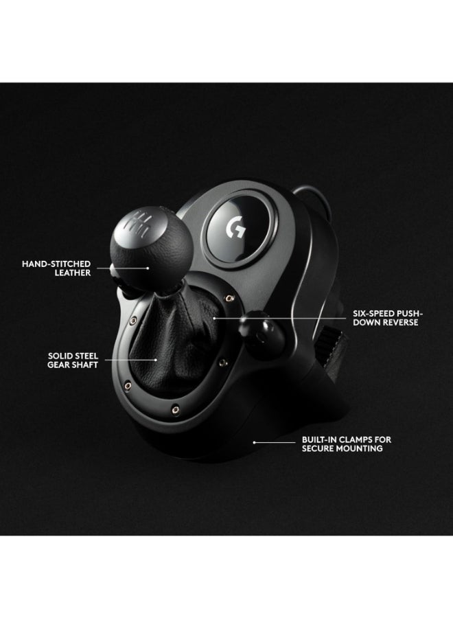 Logitech Driving Force Shifter Compatible with G29, G920 & G923 Racing Wheels for-PS 5, PS 4, Xbox-Series, and-PC 6-Speed with Push-Down Reverse Gear, Leather Knob & Boot - Black - Image 4