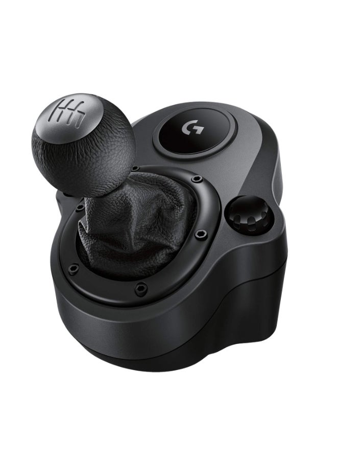 Logitech Driving Force Shifter Compatible with G29, G920 & G923 Racing Wheels for-PS 5, PS 4, Xbox-Series, and-PC 6-Speed with Push-Down Reverse Gear, Leather Knob & Boot - Black - Image 1