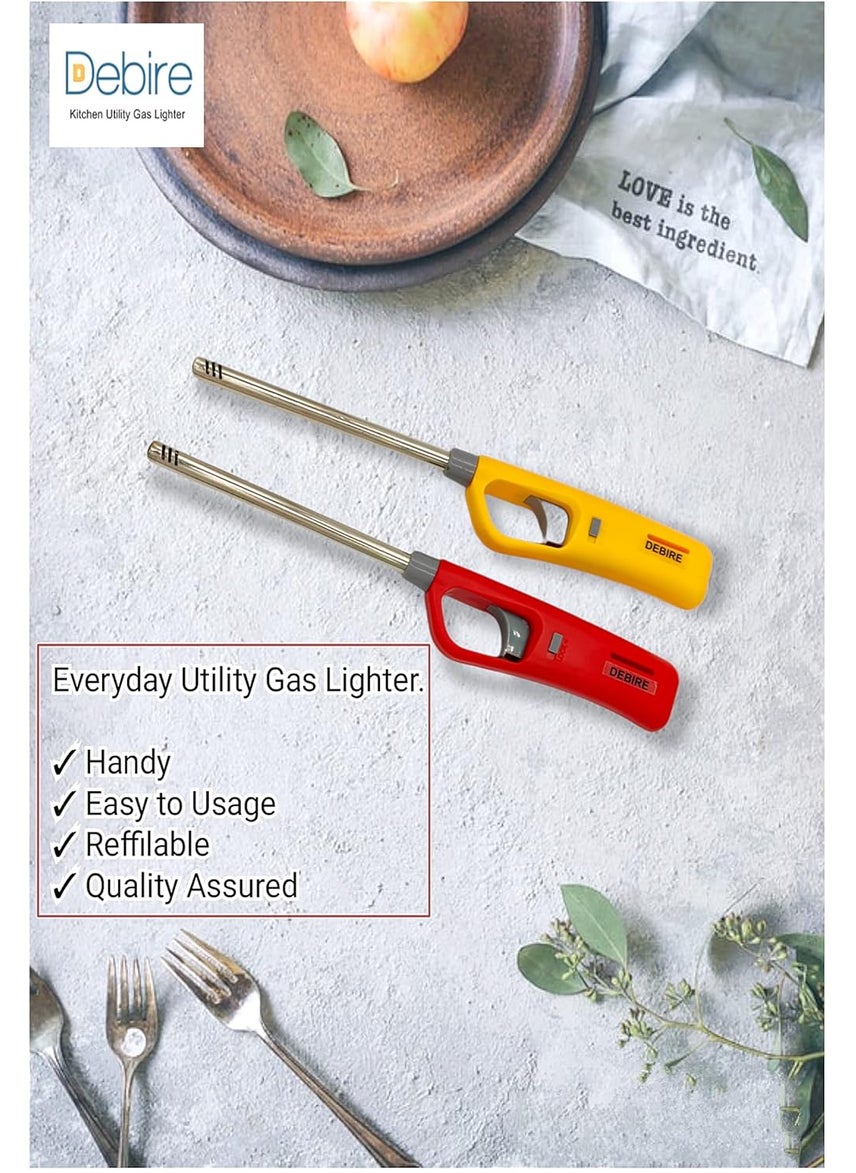 Debire DEBIRE Stainless Steel Gas Lighter Smart Multicolored (2-Piece) with Aluminium Gas Refiller for Lighter (1- Piece) (Set of 3)  - Image 3