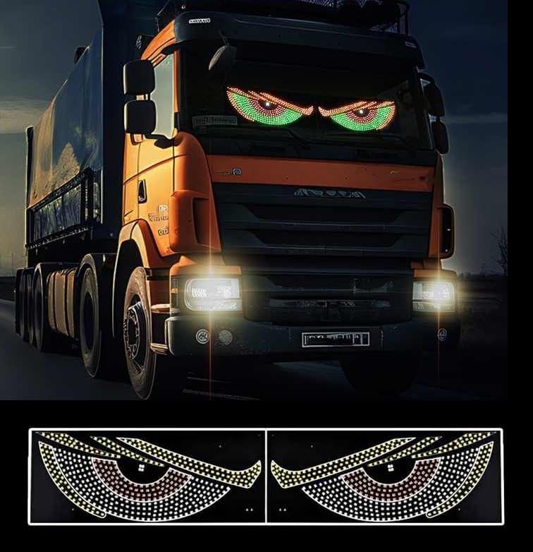 AutoBizarre أضواء عيون الشيطان LED لزجاج السيارة الأمامي لوحة LED مع USB لزجاج السيارة الخلفي عالمي لجميع السيارات والشاحنات والحافلات، إلخ (أخضر) - Image 2