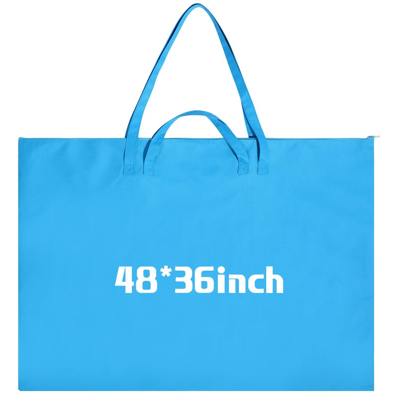 Abbylike 48 x 36 Inch Art Portfolio Bag Large Size Art Supply Bag with Nylon Shoulder Waterproof Poster Board Painting Drawing Sketch Storage Carrying Case for Christmas Artwork GiftBlue1 Pcs