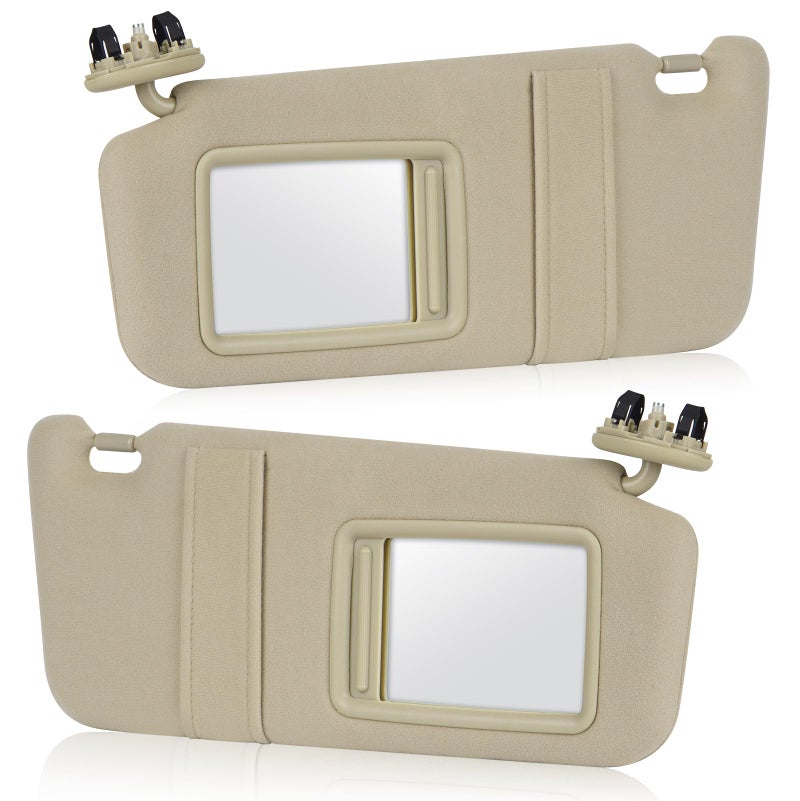 Driver Passenger Sides Sun Visor for Toyota Camry Only Fit Models Without Sunroof 2007 2008 2009 2010 2011 Replaces for 7431006750E0 7432006780B0 2Pcs Beige