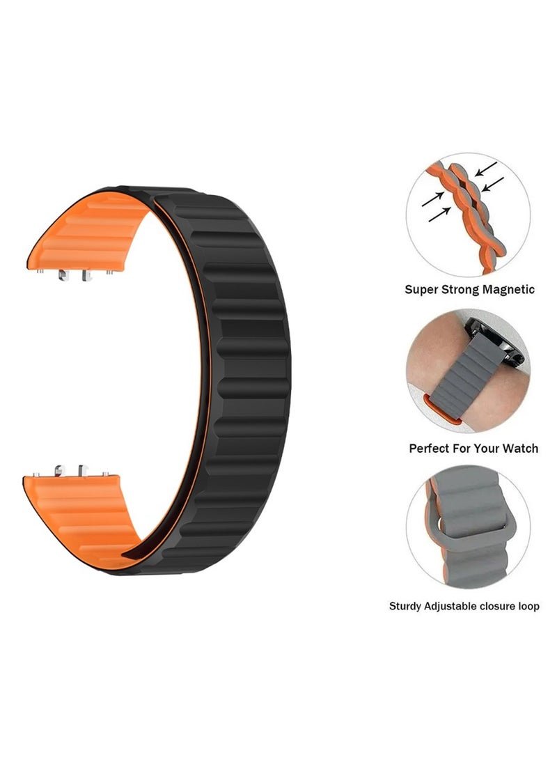 O Ozone (Pack of 2) Silicone Loop Magnetic Watch Band Compatible with Samsung Galaxy Fit 3, Soft Silicone Sport Fitness Strap Bracelet for Men Women, Breathable Replacement Band - Image 2