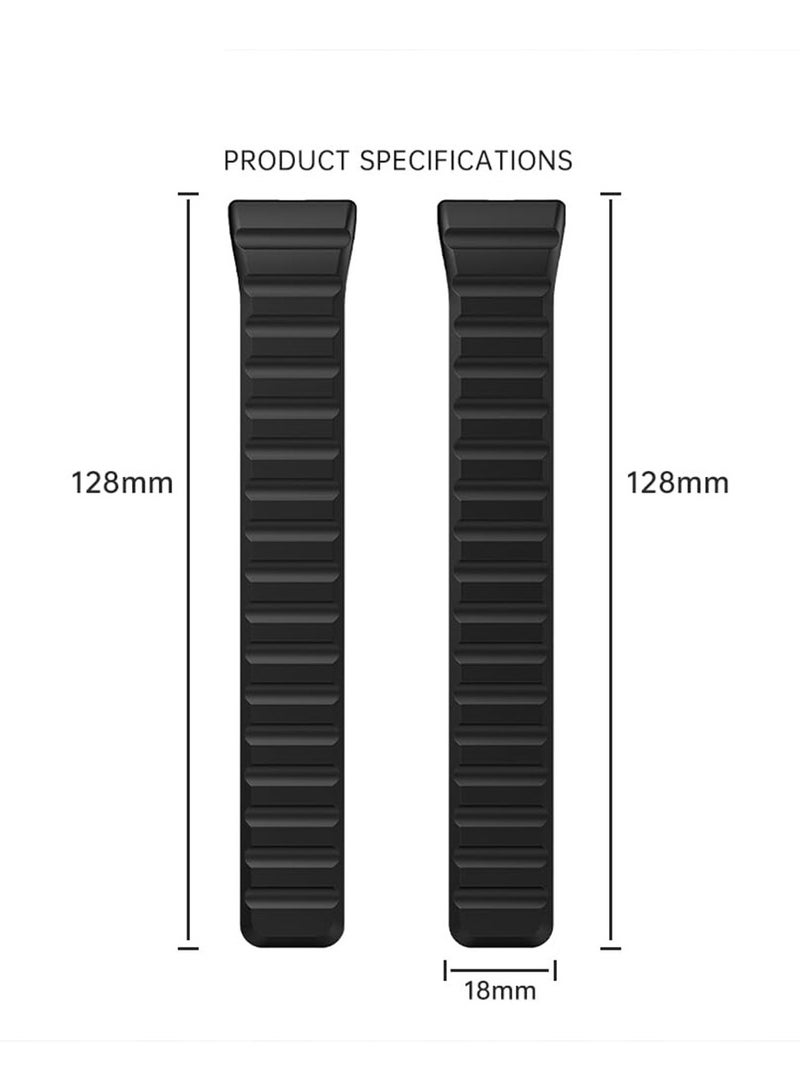O Ozone (Pack of 2) Silicone Loop Magnetic Watch Band Compatible with Samsung Galaxy Fit 3, Soft Silicone Sport Fitness Strap Bracelet for Men Women, Breathable Replacement Band - Image 4