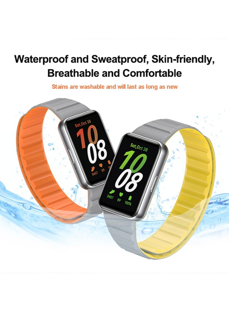 O Ozone (Pack of 2) Silicone Loop Magnetic Watch Band Compatible with Samsung Galaxy Fit 3, Soft Silicone Sport Fitness Strap Bracelet for Men Women, Breathable Replacement Band - Image 5