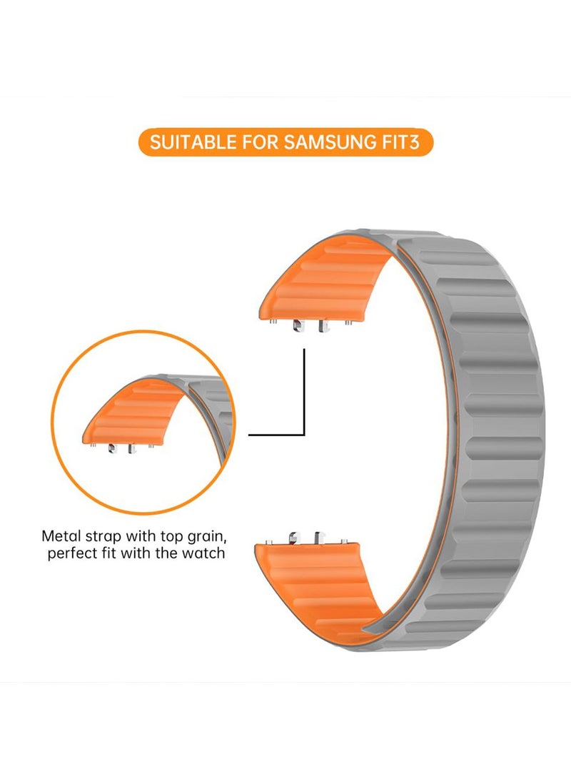 O Ozone (Pack of 2) Silicone Loop Magnetic Watch Band Compatible with Samsung Galaxy Fit 3, Soft Silicone Sport Fitness Strap Bracelet for Men Women, Breathable Replacement Band - Image 3