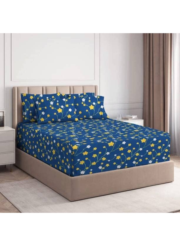 Generic Fitted Cotton Bedsheet Elastic with 2 Pillow Covers GESA150_fs2966  - Image 1