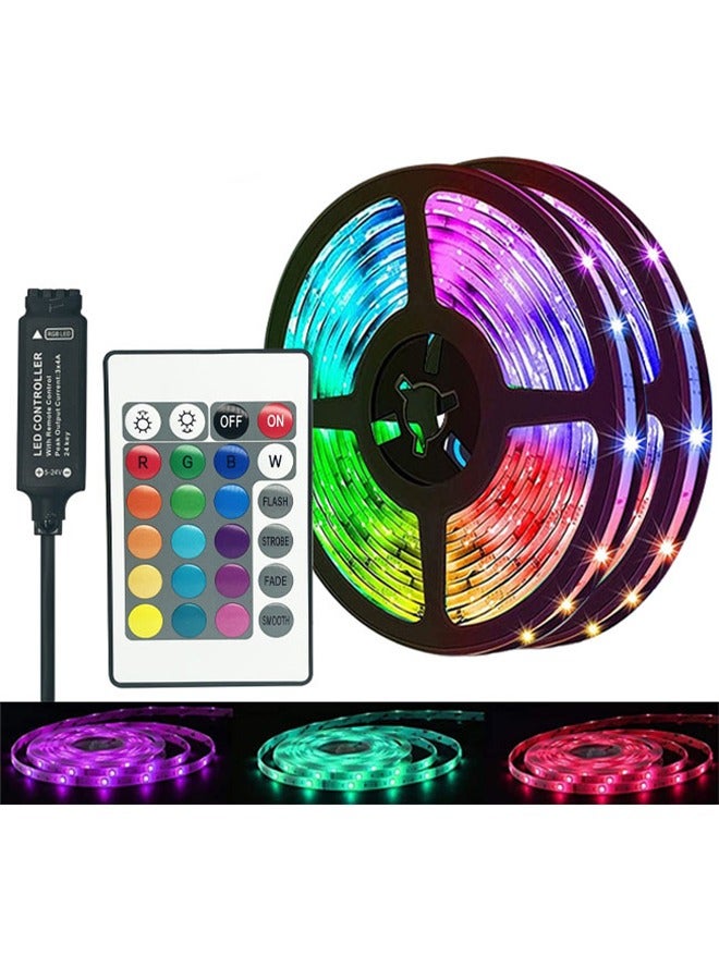شريط إضاءة LED متعدد الألوان مقاوم للماء مع جهاز تحكم عن بعد، للتلفزيون/غرفة النوم/ديكور المنزل/الحفلات/البار، 3 متر - Image 1