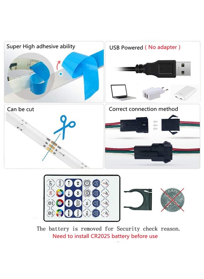 شريط إضاءة LED متعدد الألوان مقاوم للماء مع جهاز تحكم عن بعد، للتلفزيون/غرفة النوم/ديكور المنزل/الحفلات/البار، 3 متر - Image 2